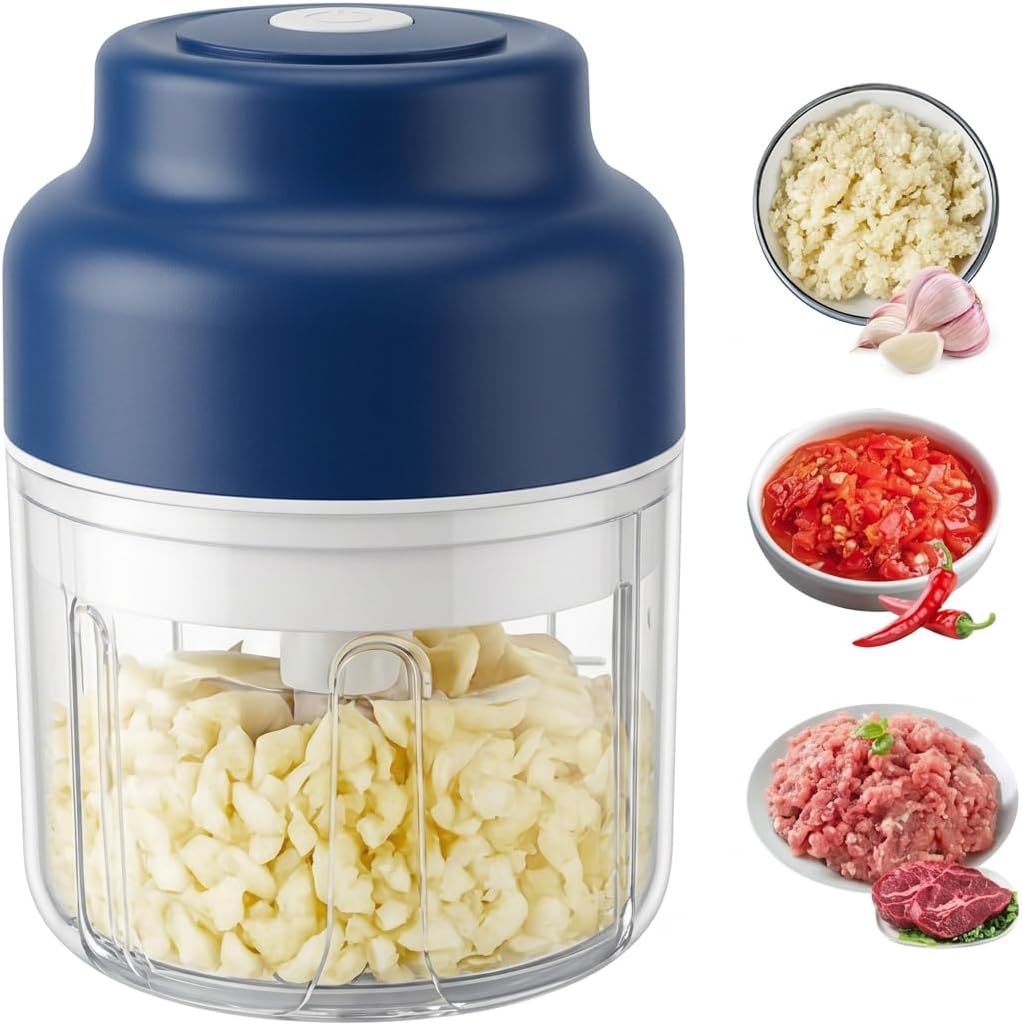 Electric Garlic Chopper, Mini Portable Veggie Chopper 350ML