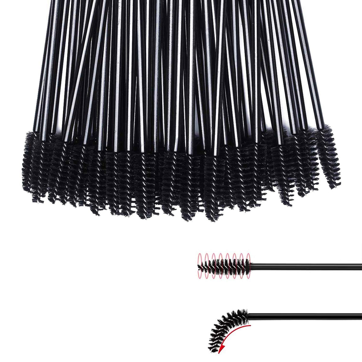 Eyelash Brushes for Eye Lashes and Makeup, 100 Pcs Disposable
