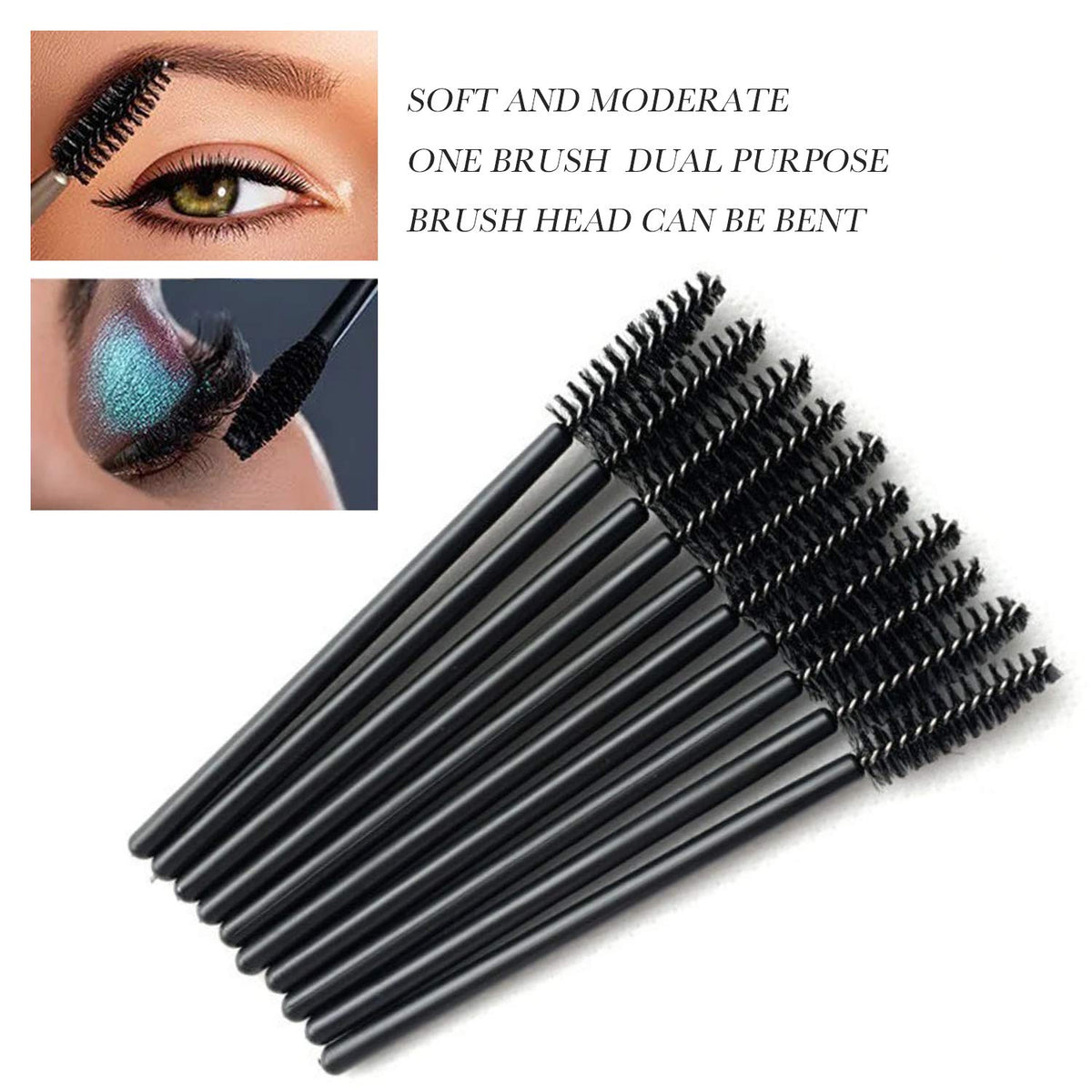 Eyelash Brushes for Eye Lashes and Makeup, 100 Pcs Disposable