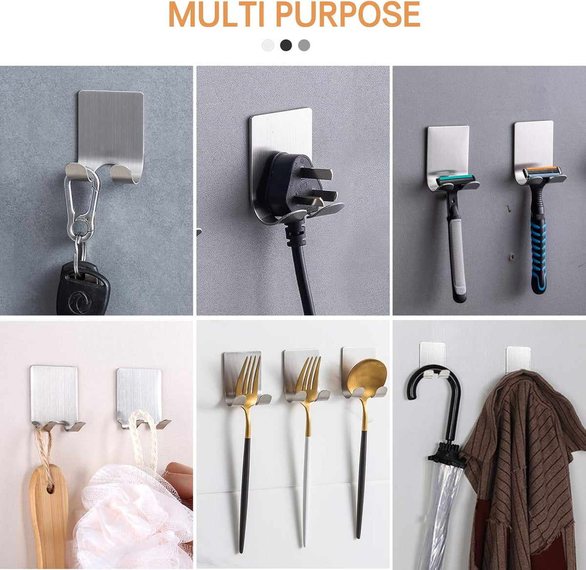 Self-Adhesive Razor Hook Set | Keep Shower Essentials Off the Shelf