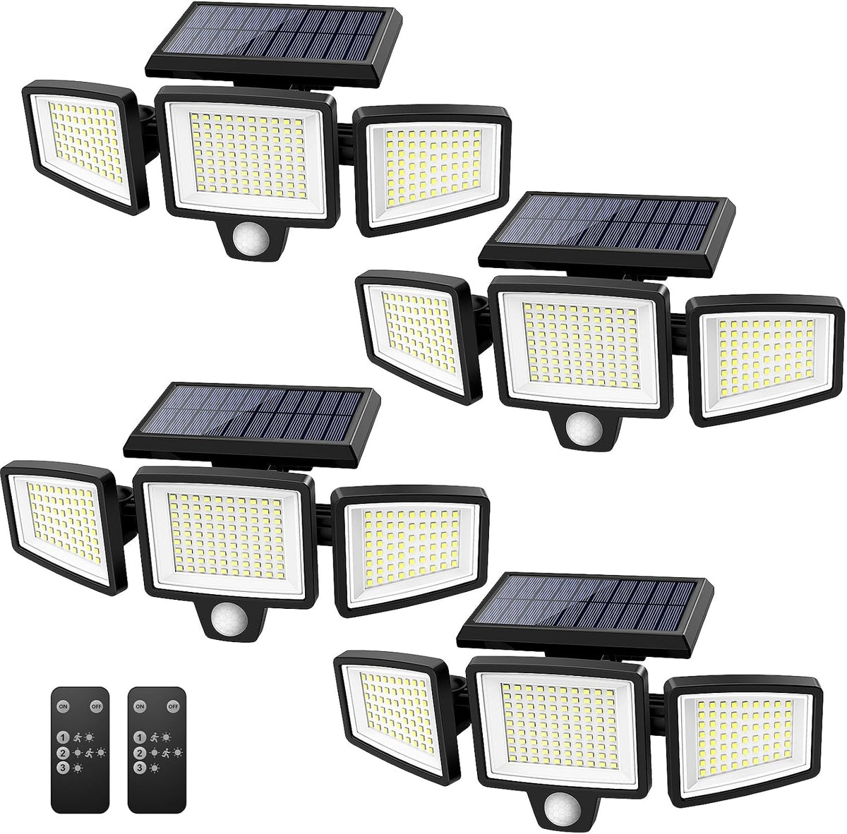 Solar Power Motion Light | 2500LM Waterproof with Remote Control for Home Security and Illumination