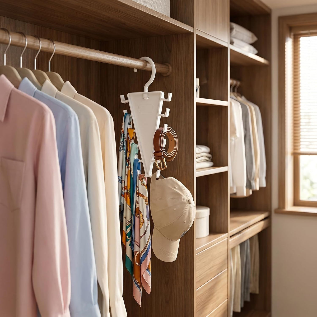 V-Shape 12-Hook Rotating Hanger, 360° Space Saving Closet Organizer