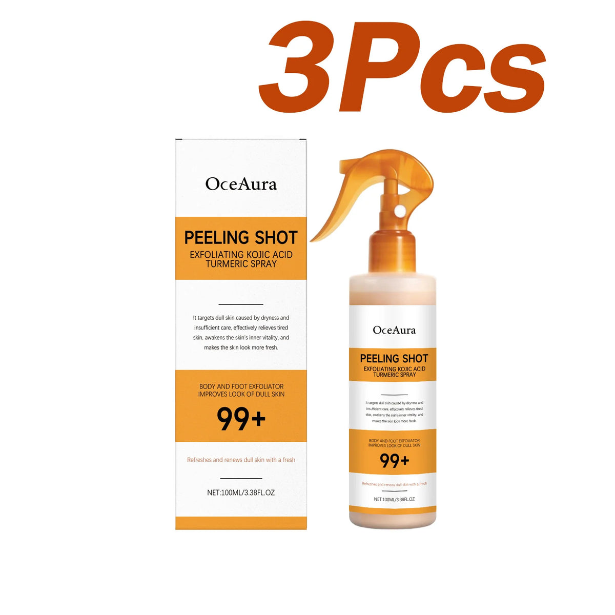 Body Keratin Care Kojic Acid Turmeric Spray Gently Exfoliating Peeling Solution Brightening Hydrating Skin Care All Skin Types