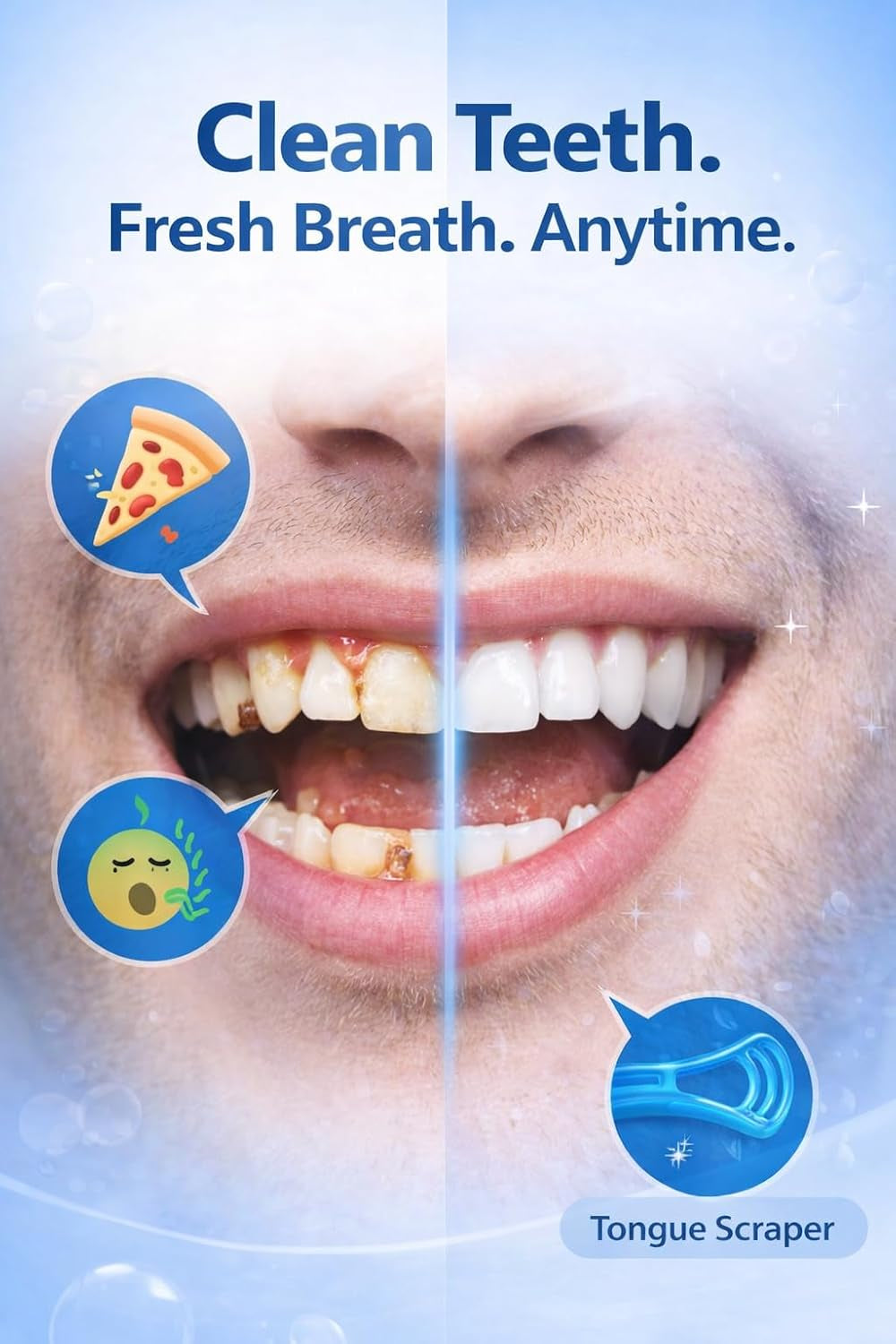 3-in-1 Floss Picks with Tongue Scraper | Freshen Up On the Go