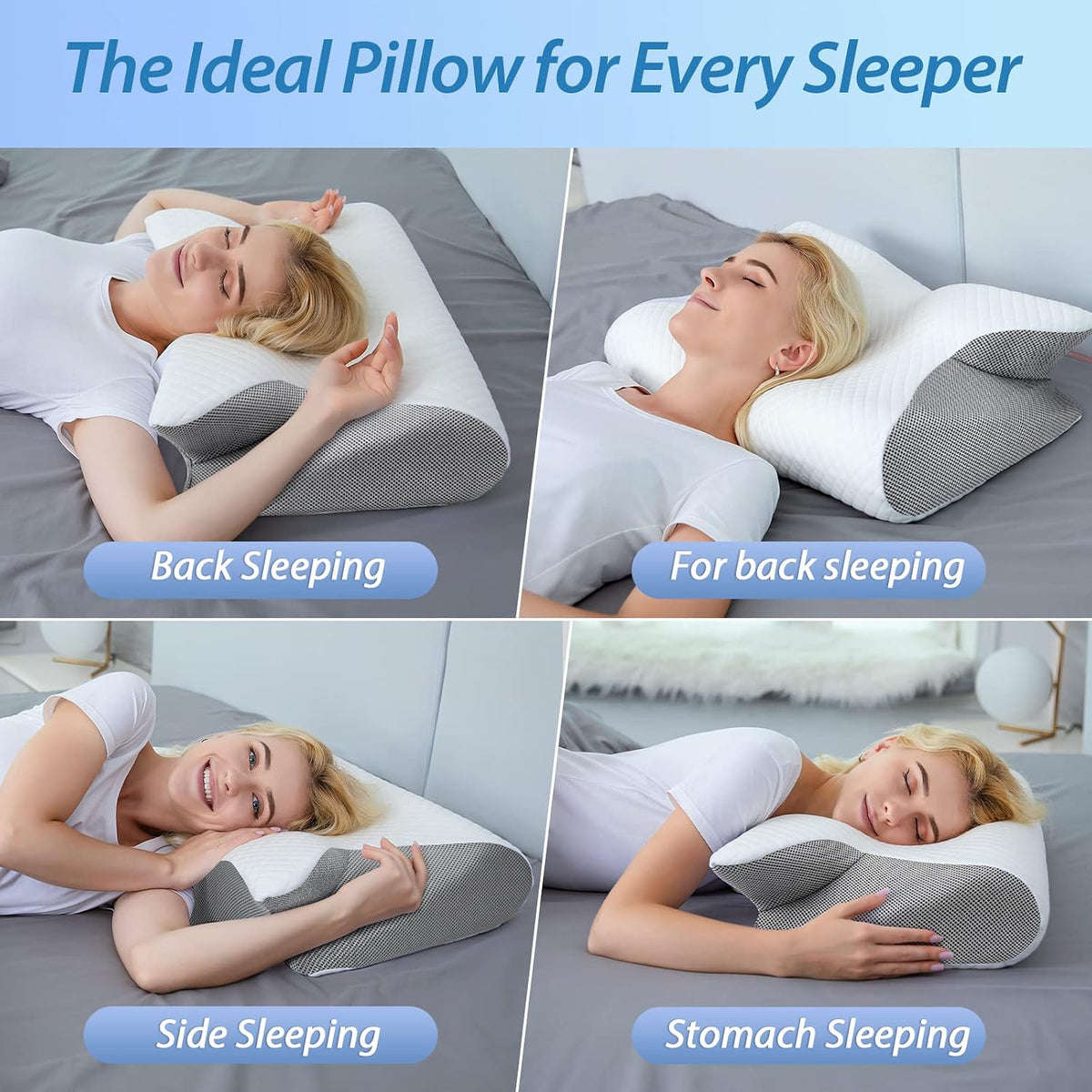 New Memory Foam Cervical Pillow | 2 in 1 Ergonomic Contour Orthopedic Pillow for Neck Pain