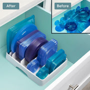 Adjustable Food Container Lid Organizer | A Clearer Kitchen, Every Day