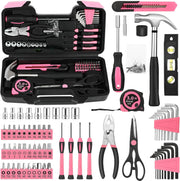 144-Piece Pink Household Tool Set | Everyday Fixes in One Case