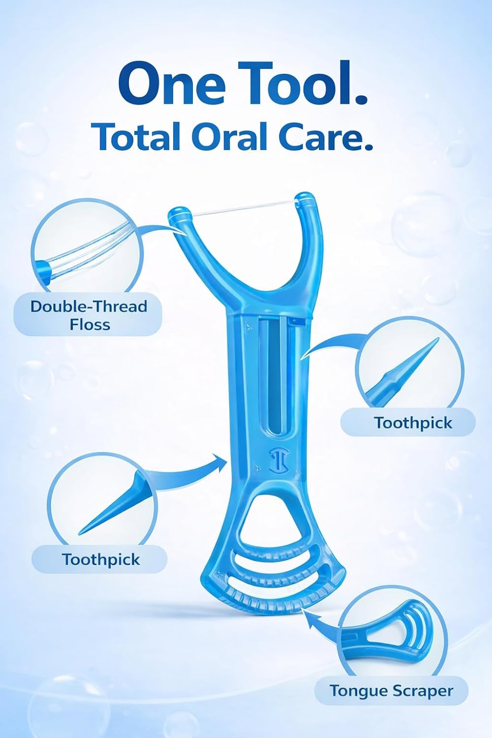 3-in-1 Floss Picks with Tongue Scraper | Freshen Up On the Go