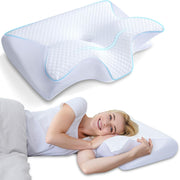 New Memory Foam Cervical Pillow | 2 in 1 Ergonomic Contour Orthopedic Pillow for Neck Pain