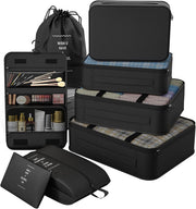 8 Set Packing Cubes for Travel, Suitcase Organizer Bags for Luggage (Cream)