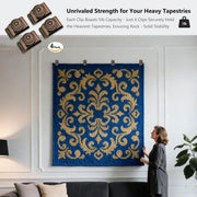 Tapestry Wall Hanging Clamps 4PCS 1.2X2.0 Textile Art Decoration Hangers Metal Clips for Hanging Rugs Carpet Display (Copper)