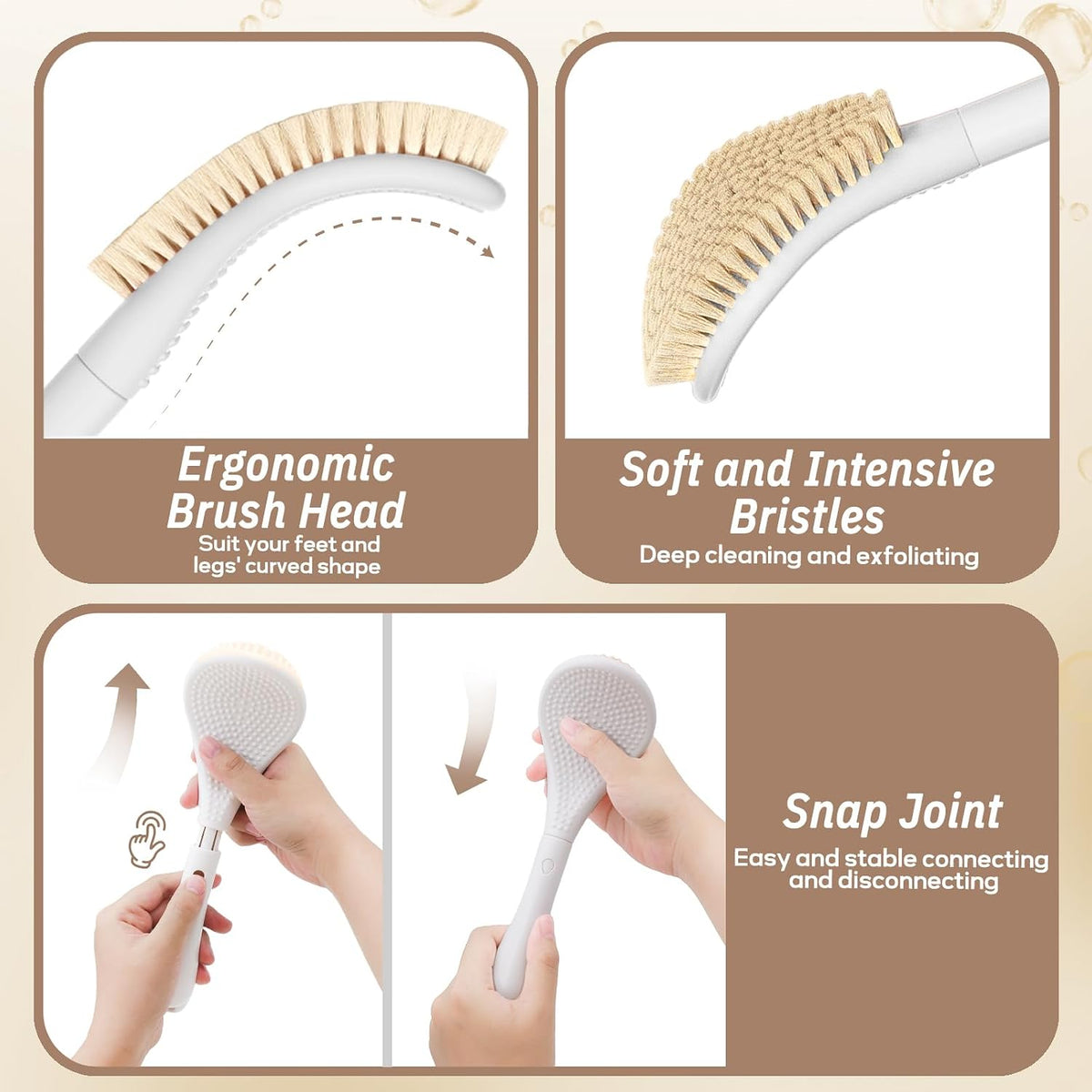 Long-Handle Foot Brush | Easier Reach for Everyday Shower Care