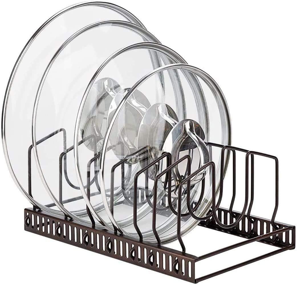 Adjustable Pot Lid Organizer | Clear Cabinets with Ease