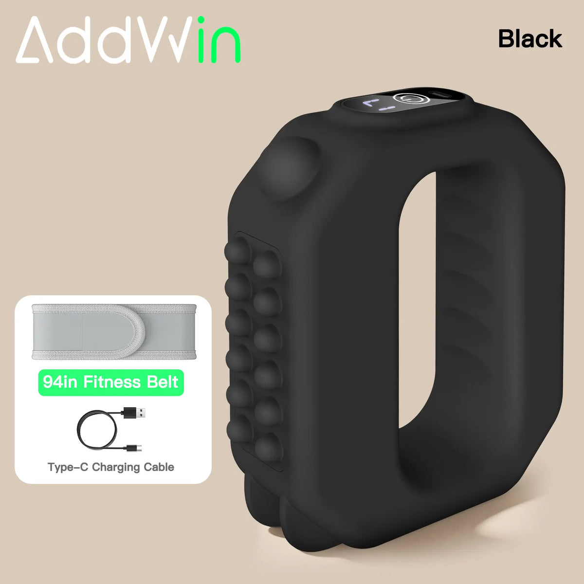 ADDWIN 2026 New Fascia Ring R10 Mini Muscle Recovery Fascia Device Upgraded Adjustable Strap Fits up to 55In Waist, Cordless Rechargeable, Designed for Waist & Back Muscle Recovery Portable Massager Parents Gift Summervibes