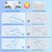 New Memory Foam Cervical Pillow | 2 in 1 Ergonomic Contour Orthopedic Pillow for Neck Pain