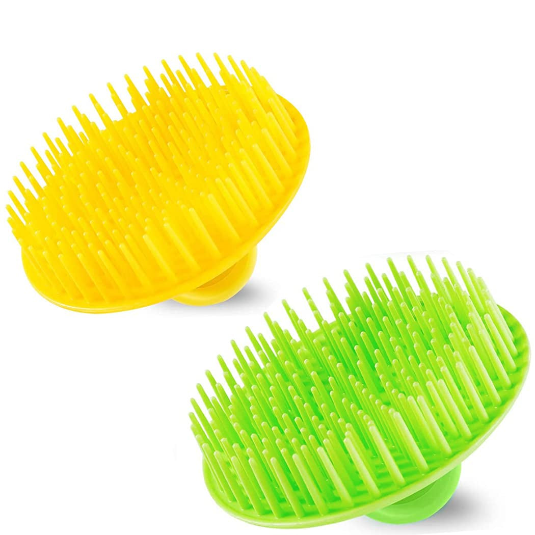 2PCS Hair Scalp Scrubber Massager Brush Head Exfoliator Shower Shampoo Comb
