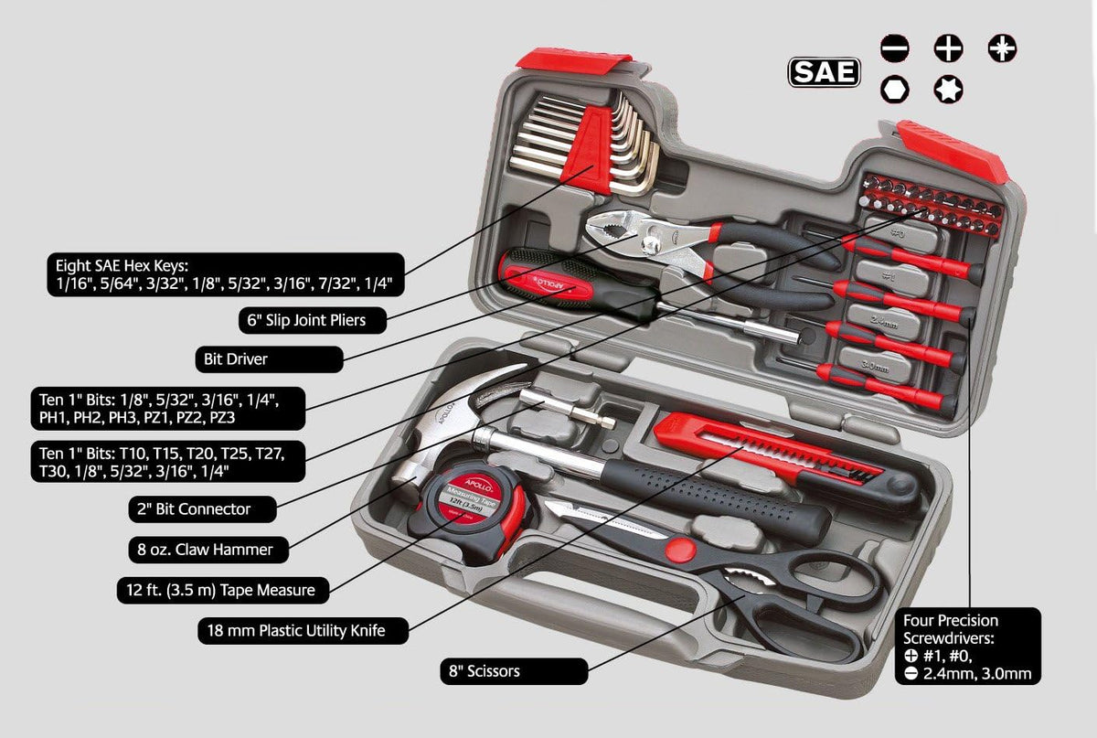 39-Piece Household Tool Set | Everyday Fixes Within Reach