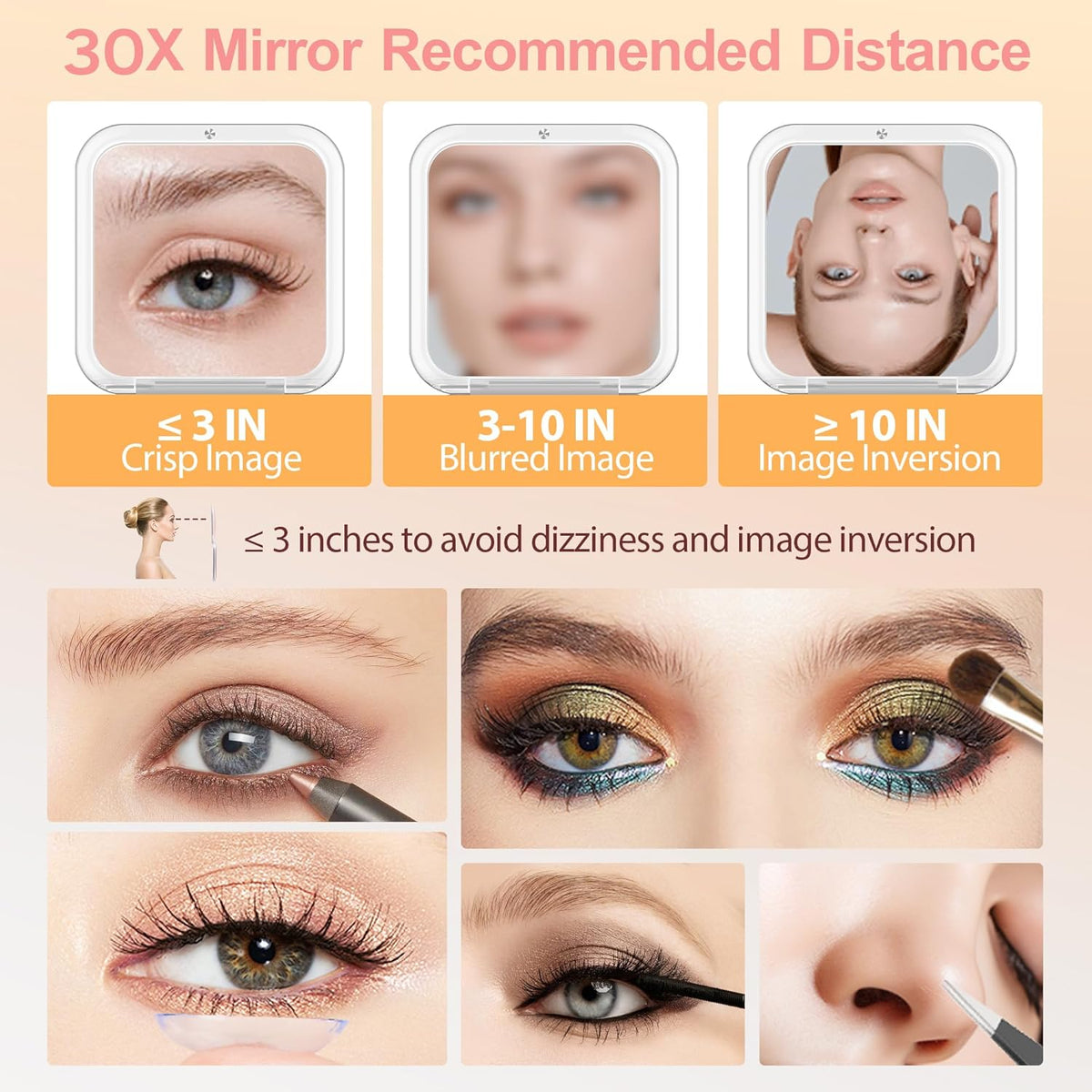 30X Compact Magnifying Mirror | Clearer Detail for Quick Touch-Ups