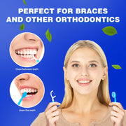 5 in 1 Mini Brushes-Disposable Toothbrushes with Toothpaste + Floss + Pick + Tongue Scraper | Travel Size | Individually Wrapped | Soft | Mint | Travel Set (Mint, 26 Pcs)