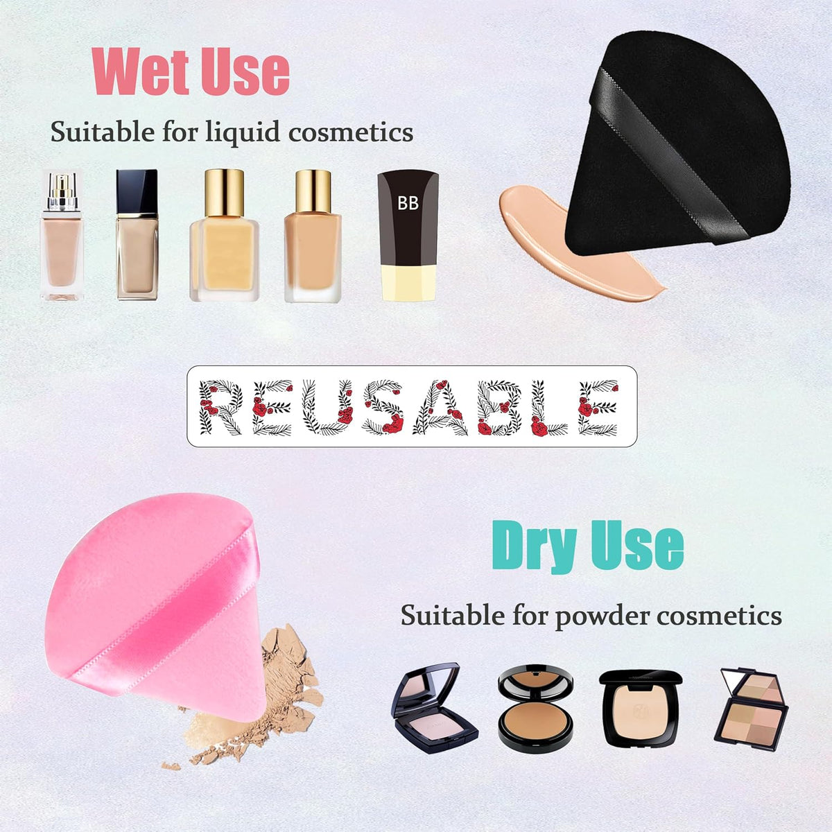 Triangle Powder Puff Set | Even Coverage for Everyday Makeup