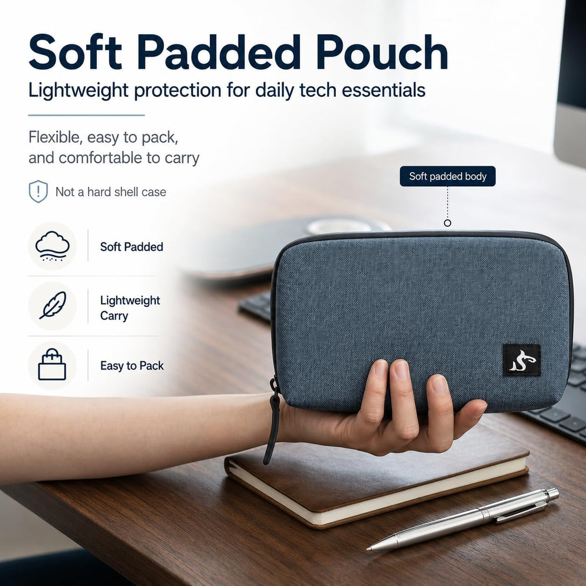Compact Tech Organizer Pouch | Keep Cords and Chargers Easy to Find