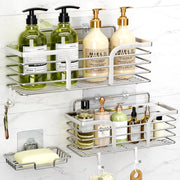 Shower Organizer with Soap Holder and Hooks for Bathroom (Black)
