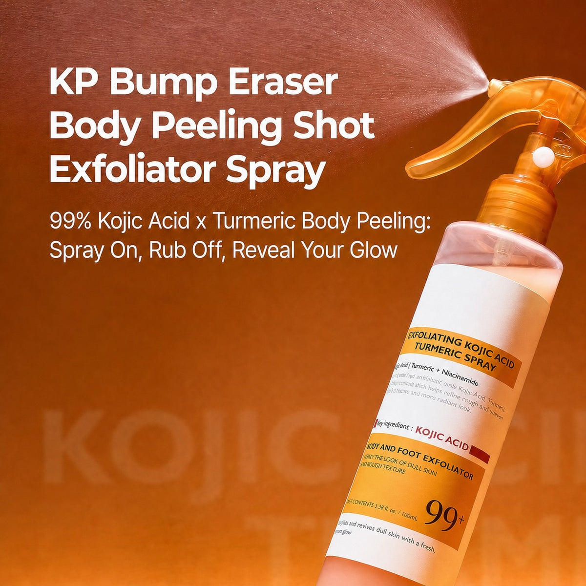 Peel Shot Keratin Care Kojic Acid Turmeric Spray 100ml Pore Clearing Exfoliating Formula Skin Repair Scrub