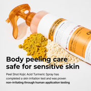 Peel Shot Keratin Care Kojic Acid Turmeric Spray 100ml Pore Clearing Exfoliating Formula Skin Repair Scrub