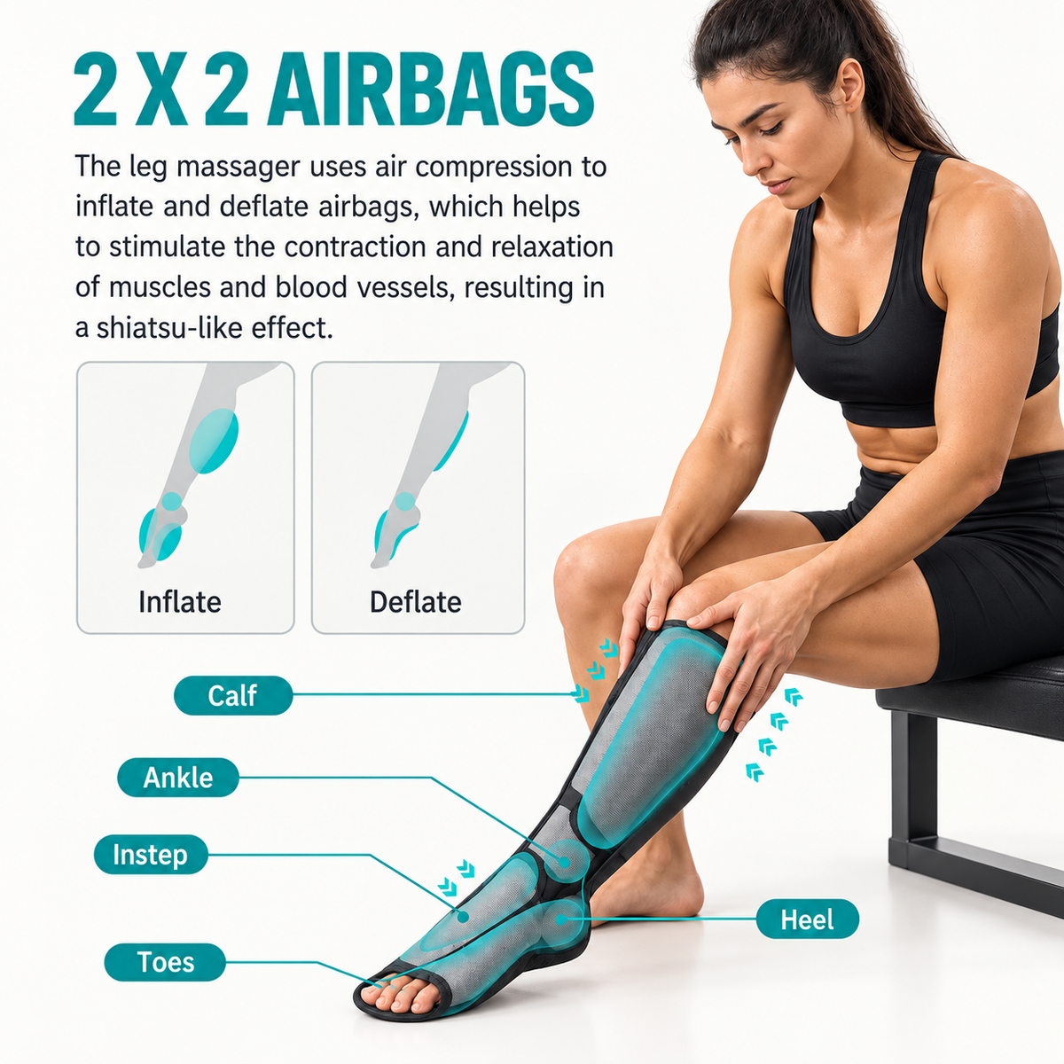 New Air Compression Leg Massager | 3 Levels for Circulation and Relaxation