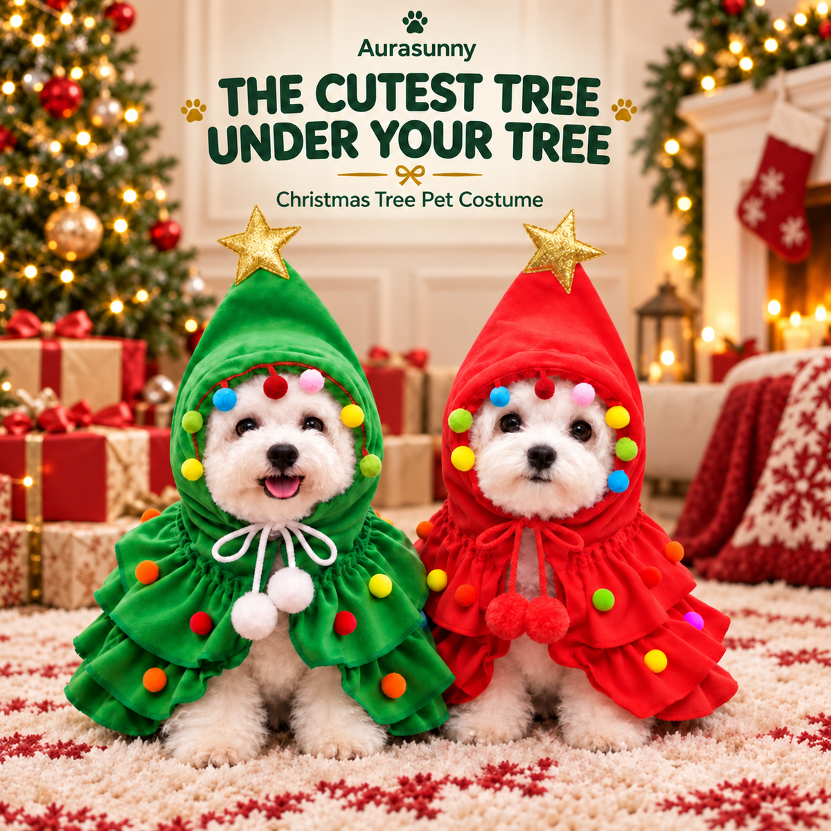 2026 Cute Christmas Pet Cape | Christmas Tree Role-Play Wear for Dogs and Cats