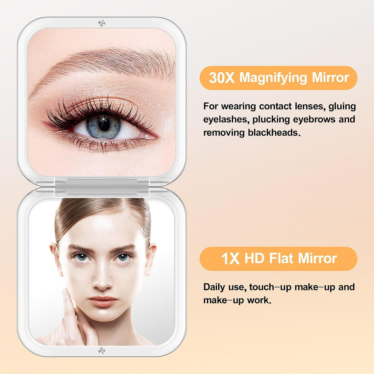 30X Compact Magnifying Mirror | Clearer Detail for Quick Touch-Ups
