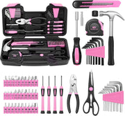 144-Piece Pink Household Tool Set | Everyday Fixes in One Case