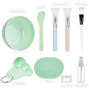 Face Mask Mixing Bowl Set,  11 Pcs DIY Facemask Mixing Tool Kit with Facial Mask Bowl Stick Spatula Silicone Brush Spray Bottle Puff Soaking Bottle Gauges