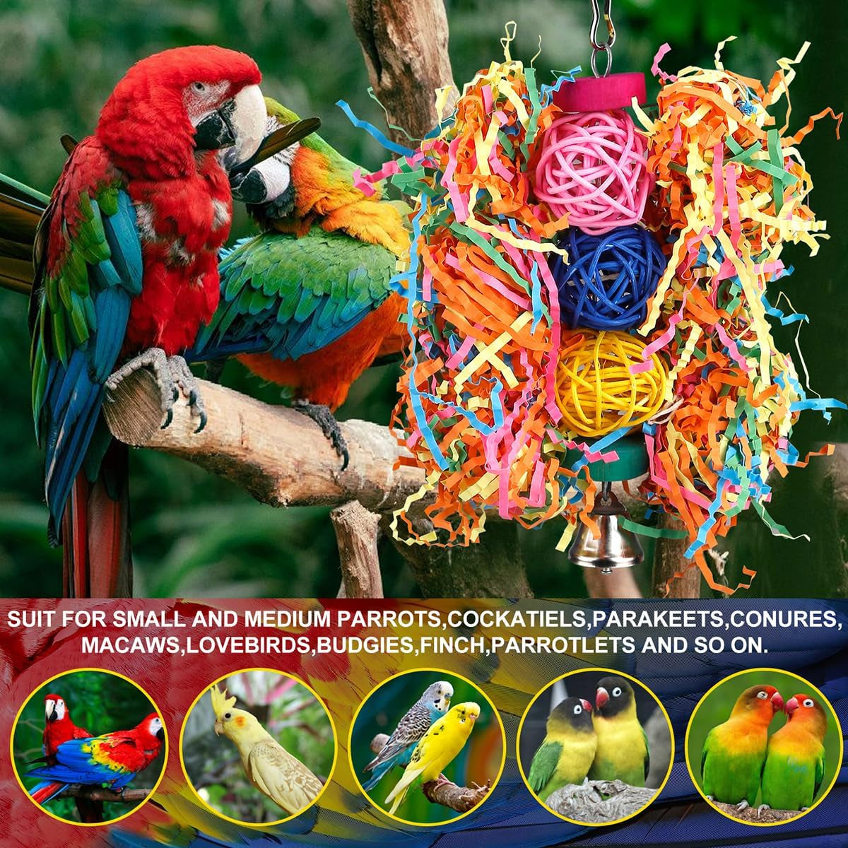 Bird Rope Perch with Bell | A Playful Place to Climb and Chew