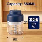 Electric Garlic Chopper, Mini Portable Veggie Chopper 350ML 