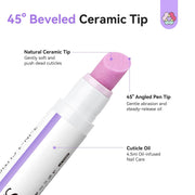 Cuticle Oil Pusher Pen Ceramic Tip for Dry Cuticle Repair 2-In-1 
