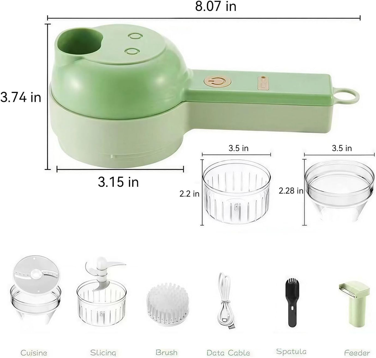 5-In-1 Wireless Electric Vegetable Chopper | Your Best Kitchen Multi-Function Food Processor 