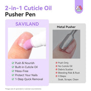 Cuticle Oil Pusher Pen Ceramic Tip for Dry Cuticle Repair 2-In-1 