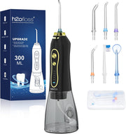 Water Dental Flosser Teeth Pick -Portable Oral Irrigator with 5 Modes, Rechargeable IPX7 Waterproof Orthodontic Teeth Cleaner Pick Cordless for Home Travel-300Ml Water Tank