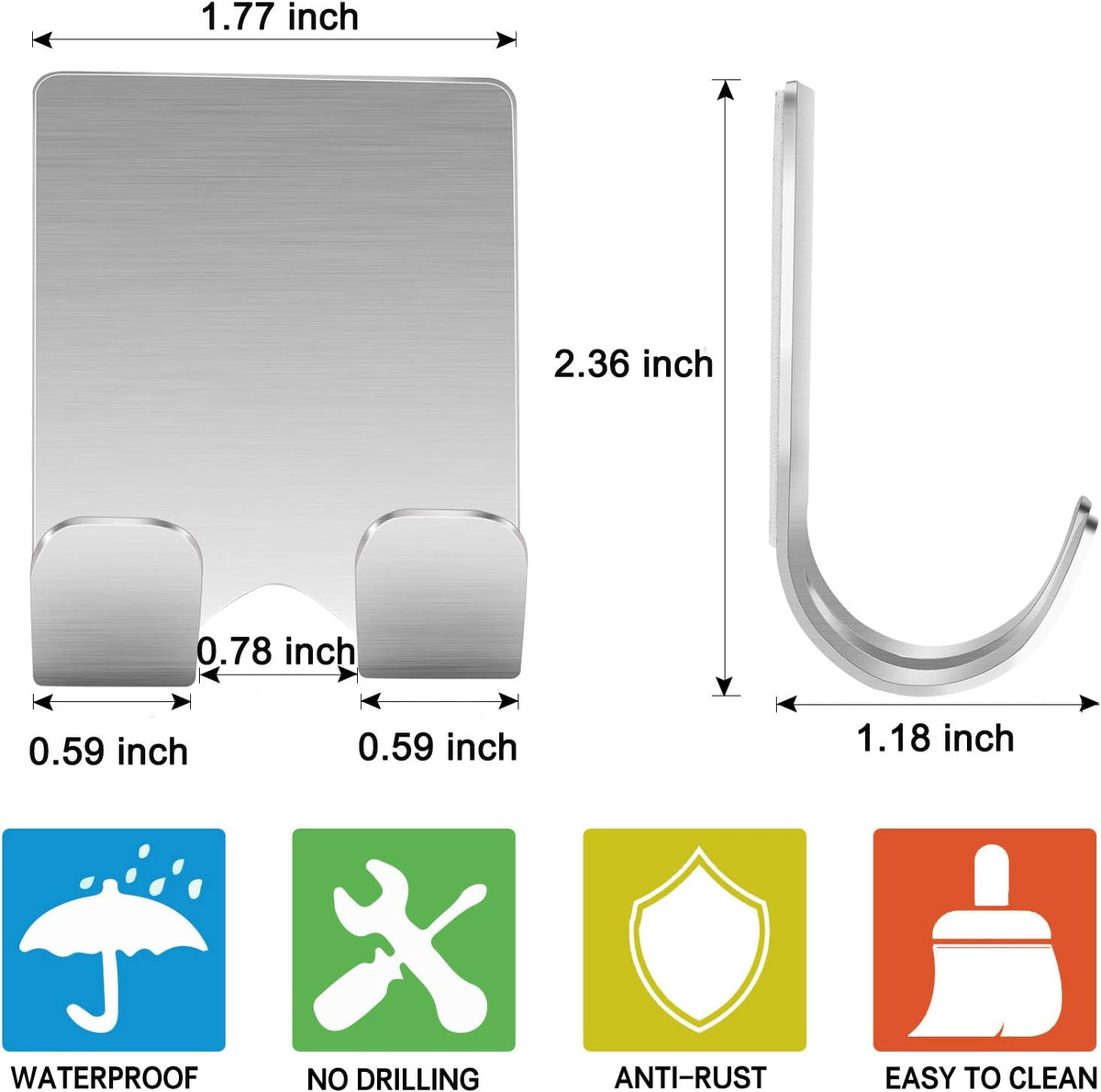 Self-Adhesive Razor Hook Set | Keep Shower Essentials Off the Shelf