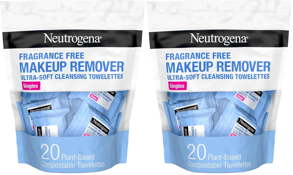 Makeup Remover Towelettes, Daily Single Face Towelettes, 20 Ct