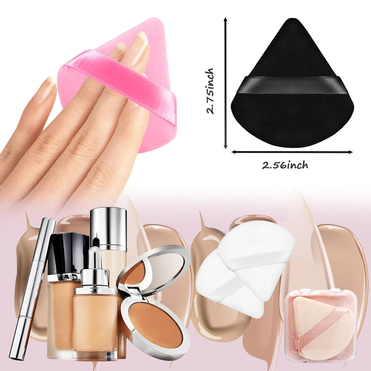 Triangle Powder Puff Set | Even Coverage for Everyday Makeup