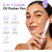 Cuticle Oil Pusher Pen Ceramic Tip for Dry Cuticle Repair 2-In-1 