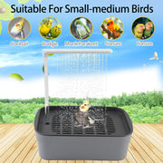 Automatic Bird Bath Shower for Cage,Parrot Bath Box with Pump,Parakeet Bathtub Electric Fountain Circulating Water Contains USB Power Plug for Cockatiel Lovebird Conure Budgie(Gray)
