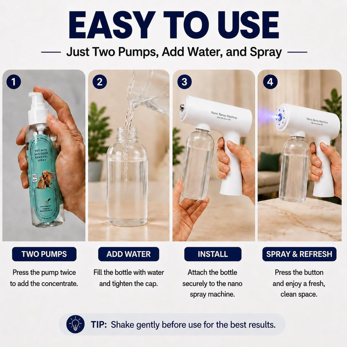 New Nano Blue Light Deodorizer Spray | Refillable Pet & Home Odor Eliminator