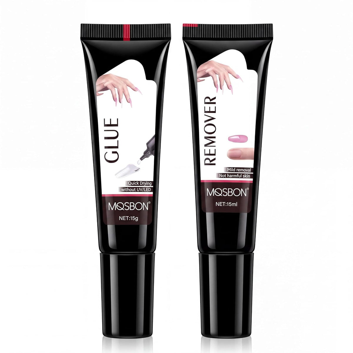 Newly Upgraded 10g Quick-Drying Semi-Solid Nail Glue with 10ml Remover