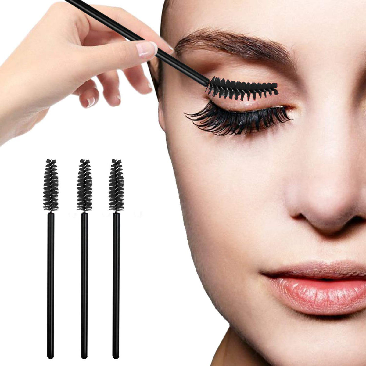 Eyelash Brushes for Eye Lashes and Makeup, 100 Pcs Disposable 