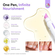 Cuticle Oil Pusher Pen Ceramic Tip for Dry Cuticle Repair 2-In-1 