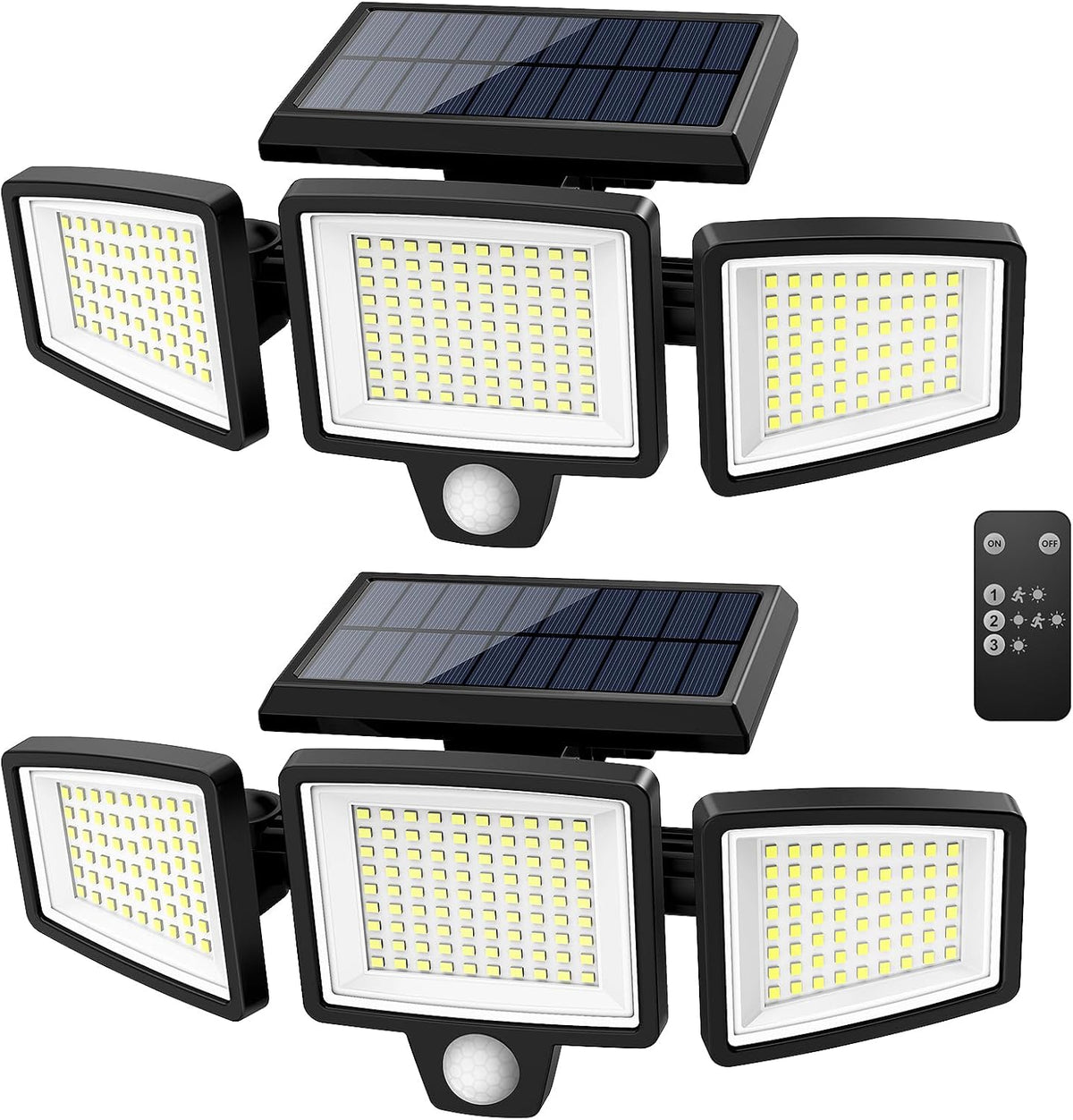 Solar Power Motion Light | 2500LM Waterproof with Remote Control for Home Security and Illumination
