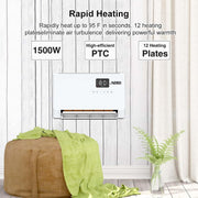 New Generation Smart Wall Heater |  1500W Fast Heating with Thermostat and Remote Control 